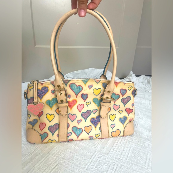 Dooney & Bourke Handbags - Vintage Dooney & Bourke RAINBOW ZIPPER heart shoulder bag